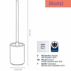 Porte-brosse WC avec brosse MATSI