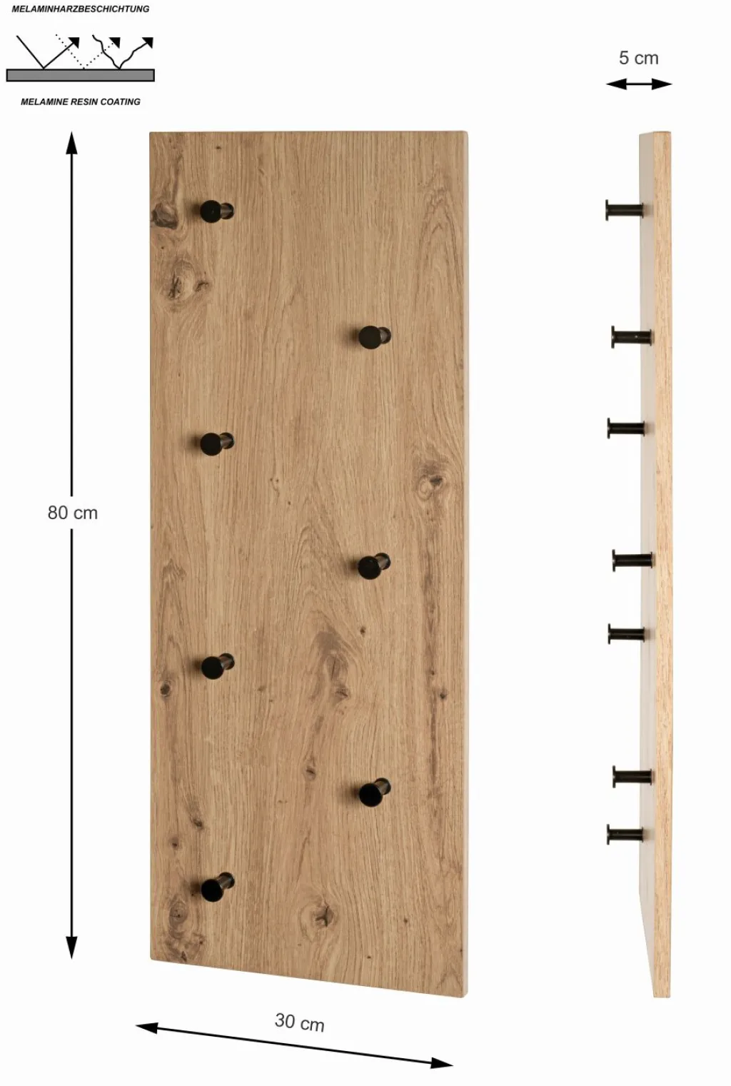 Portemanteau mural PARMA 3-Haku Sale