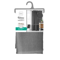 Rideau de douche à œillets avec anneaux UNI