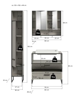 Salle de bains combinée 4 éléments BAGNO-Xonox Sale