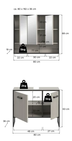 Salle de bains combinée 2 éléments BAGNO-Xonox
