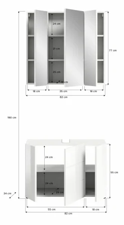 Salle de bains combinée 2 éléments AMBO