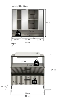 Salle de bains combinée 3 éléments BAGNO-Xonox Online