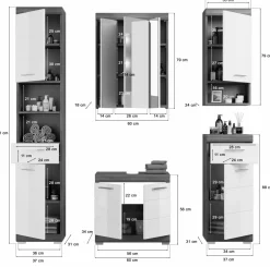 Salle de bains combinée 5 éléments SEWULA-Xonox