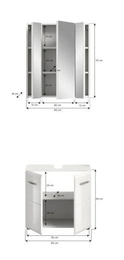 Salle de bains combinée 2 éléments BONGA
