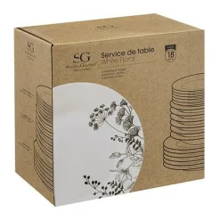 Service de table 18 pièces White Floral-JJA Hot