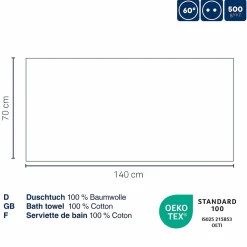 Serviette de bain gris argent LADESSA