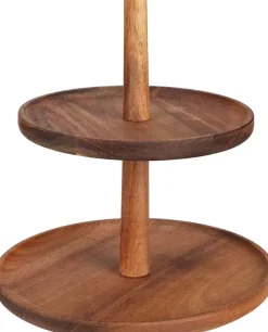 Serviteur à gâteaux en bambou à 2 étages EH-Koopman Discount