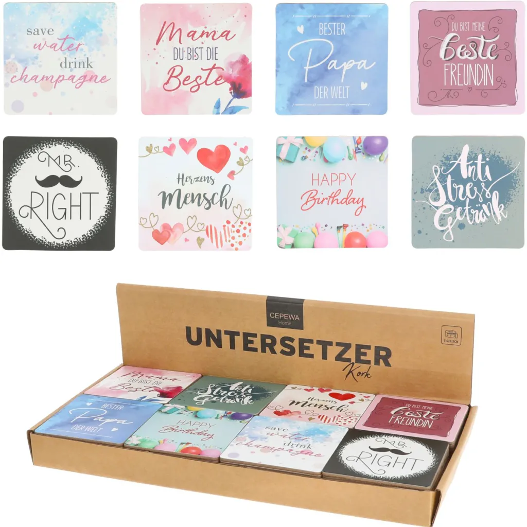 Sous-verre avec inscription KORK-Cepewa Online