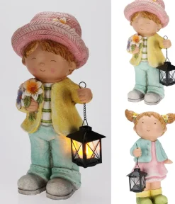 Statue de jardin avec lanterne DEKO-Koopman Discount