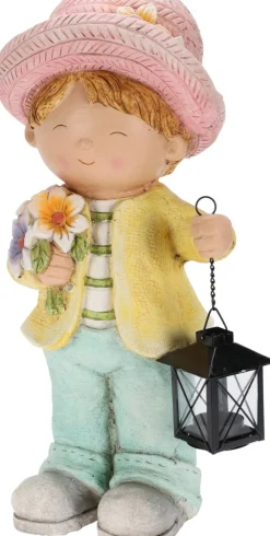 Statue de jardin avec lanterne DEKO-Koopman Discount
