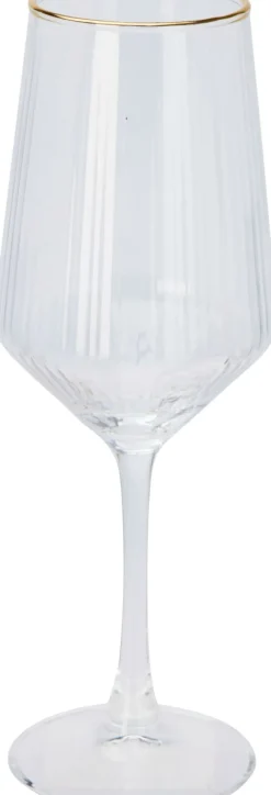 Verre à vin à bordure dorée EH
