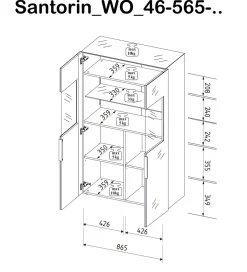 Vitrine avec éclairage SANTORIN